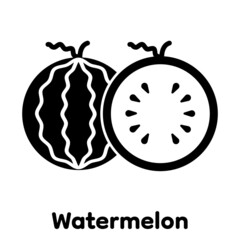 Watermelon glyph icon, Vector, Illustration.