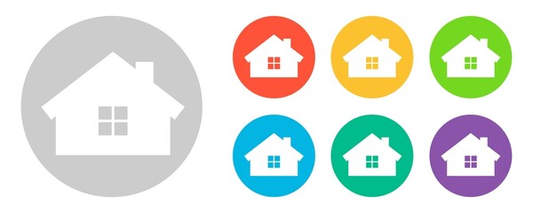 Small houses on a white background. Vector illustration.