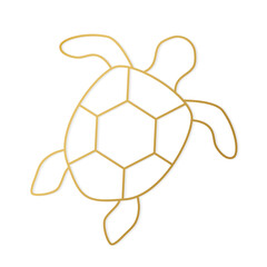 Obraz premium golden outline of turtle -vector illustration