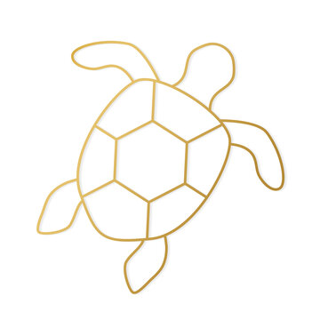recommend clip art: golden outline of turtle -vector illustration