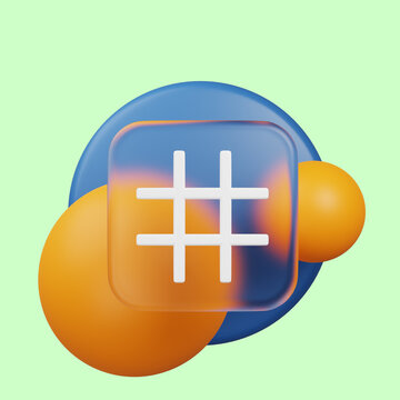 3d illustration ui icon glassmorphism fun icon hsatag 3d render