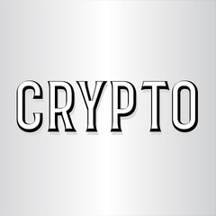 Crypto  silver color background lettering design.

