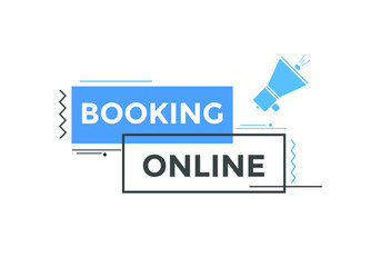Booking online button. Booking online web template
