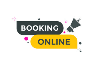Booking online button. Booking online web template
