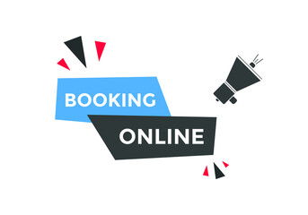 Booking online button. Booking online web template
