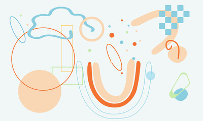 Set of abstract modern vector backgrounds, illustration. Circles, lines, curves, dots, patterns, arc, stripes. Elegant boho concept. For web, design, postcards, room decor