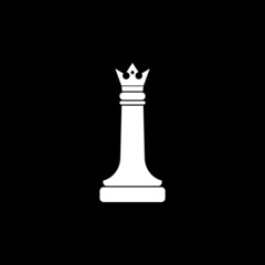 Chess queen logo isolated on dark background