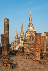 Three chedis (stupas) at Wat Phra Si Sanphet, Ayutthaya, Thailand - 511079327