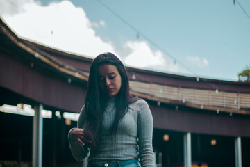 Fototapeta premium girl on the railway