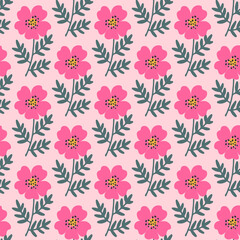 Vector flowers seamless pattern background. Perfect for fabric, scrapbooking, wallpaper projects.