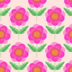 Vector flower seamless pattern background. Perfect for fabric, scrapbooking, wallpaper projects.
