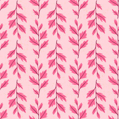 Vector leaves seamless pattern background. Perfect for fabric, scrapbooking, wallpaper projects.