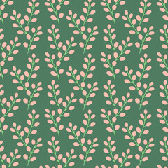 Vector leaves seamless pattern background. Perfect for fabric, scrapbooking, wallpaper projects.