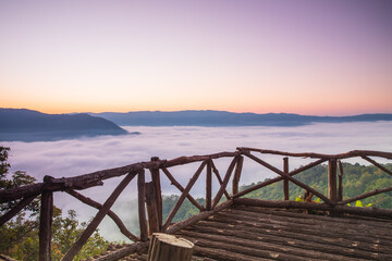 Fototapeta premium Landscape in the morning at Phong -Fan mountain, Loei province Thailand.