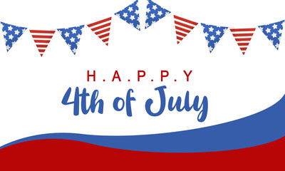 Happy 4th of July united states independence day with USA decorative elements