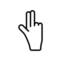 Obraz premium Double Swipe Right icon vector. Gesture Icon. Hand Sign and Gesture Icon. Line icon style. Simple design illustration editable