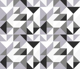 Fototapeta premium Seamless modern geometric polygonal pattern. Gray, black triangles, shapes on a white background.