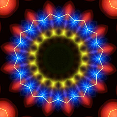 Star shapes, bright abstract background with circles