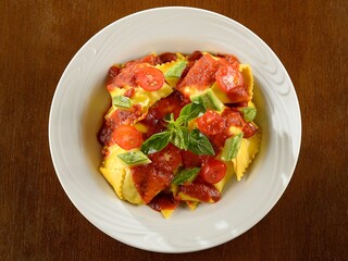 Buffalo Mozzarella Ravioli with Zucchini Tomatoes and Sicilian Lemon