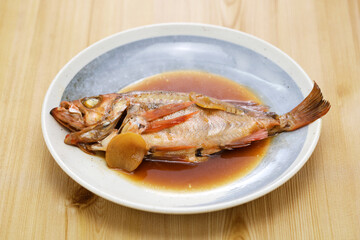 Mebaru no Nitsuke ( simmered rockfish in sweetened soy sauce ), Japanese cuisine