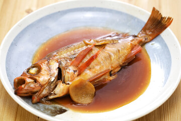 Mebaru no Nitsuke ( simmered rockfish in sweetened soy sauce ), Japanese cuisine