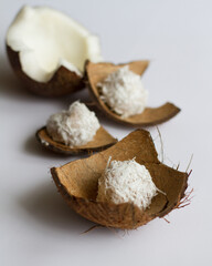 Coconut candies. Homemade rafaello. Handmade candies