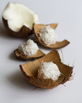 Coconut candies. Homemade rafaello. Handmade candies