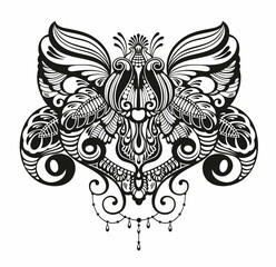 Fototapeta premium Tattoo design flower. Lotus design symbol