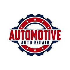 Gear Repair Service. automotive logo template