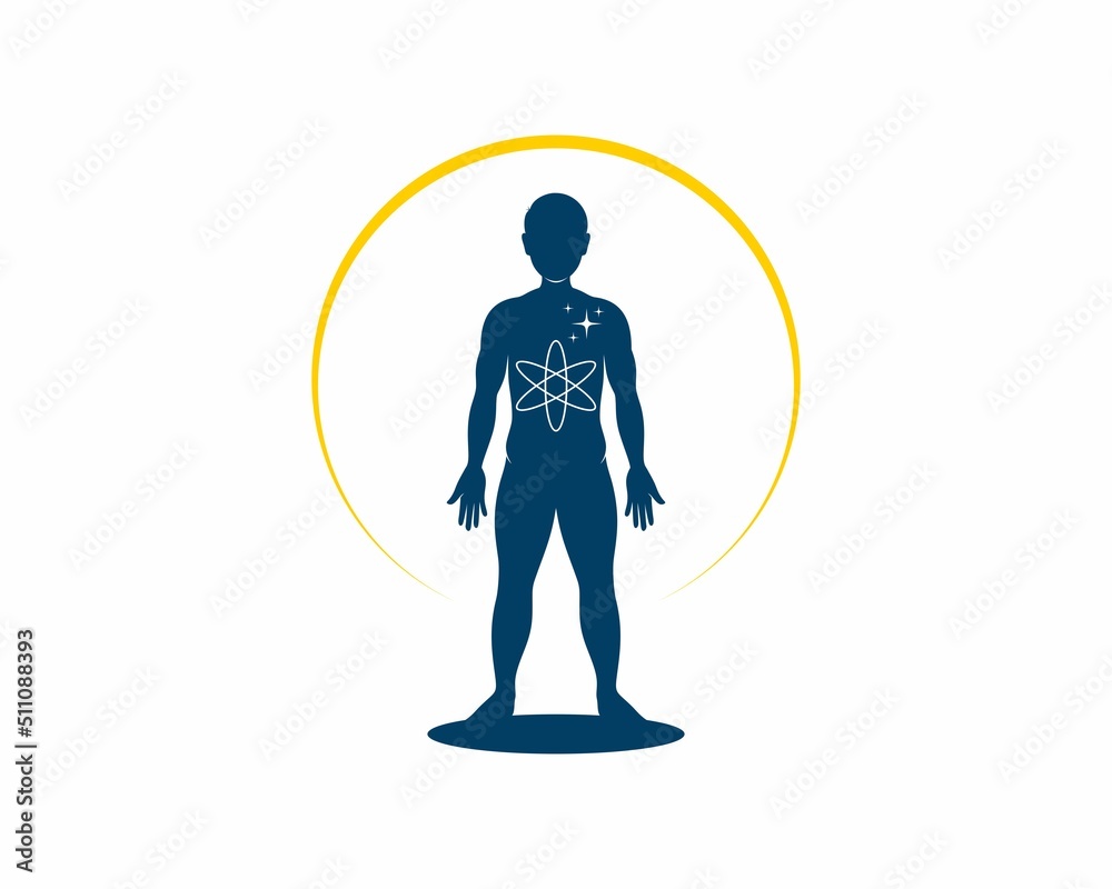 Wall mural human body with science symbol inside