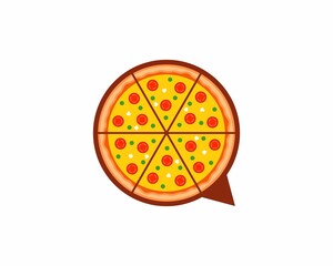 Pizza inside the bubble chat logo