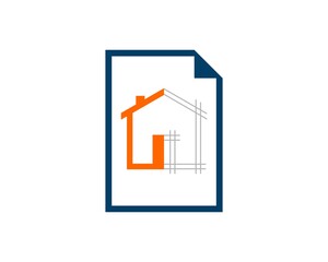 Simple paper with house architecture inside