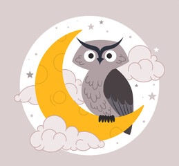 Owl on moon
