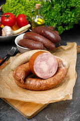 homemade sausage and vegetables