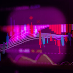 FINANCIAL SERVICE concept with Data analyzing in Forex, Commodities, Equities, Fixed Income and Emerging Markets. the charts and summary info show about 