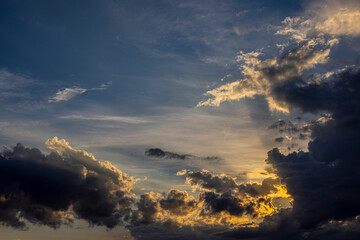 Fototapeta na wymiar sunset cloudscape on island Molat in Croatia