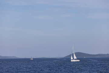 sailboat in the mediterranean sea at the coast of Dugi Otok, Croatia