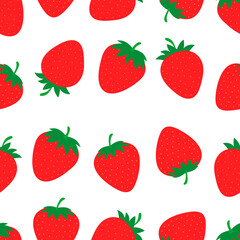 Seamless pattern strawberry vector Illustration