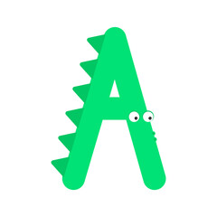 Letter a alphabet. Kids education. ABC vector illustration. Typographic design.