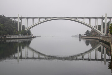 Bridge with reflection in the river