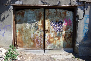old rusty iron gate