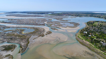 Nauset Marsh Beach Aerial at Eastham, Cape Cod