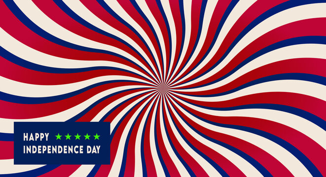 Banner, background, Fourth of July Independence Day. Abstract design with text and copy space area. Wave