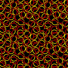 Circles, rings pattern. Circular figures seamless ornament. Geometric motif. Rounds background. Circle, ring shapes ornate. Digital paper, textile print, web design, abstract wallpaper, vector art.