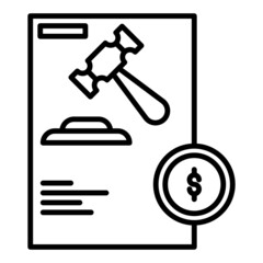 court fee icon on transparent background
