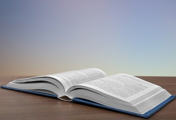 Old retro book is open. Holly book concept