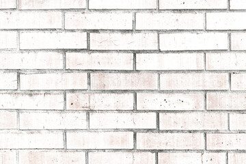 white weathered red vintage worm brick wall stained retro style surface aged bricks closeup...