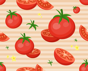 Tomatos seamless pattern
