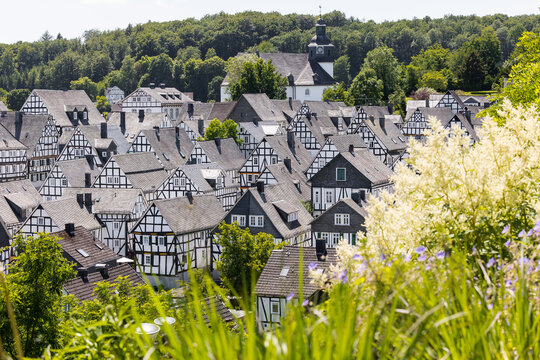Alter Flecken in Freudenberg vom Kurpark aus betrachtet