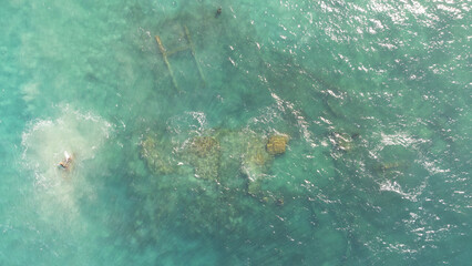 Obraz na płótnie Canvas aerial shots of the sea and the sand, blue sea, marine colors